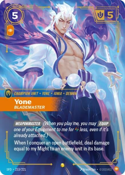 Yone, Blademaster (Overnumbered) (233/221) (SFD)