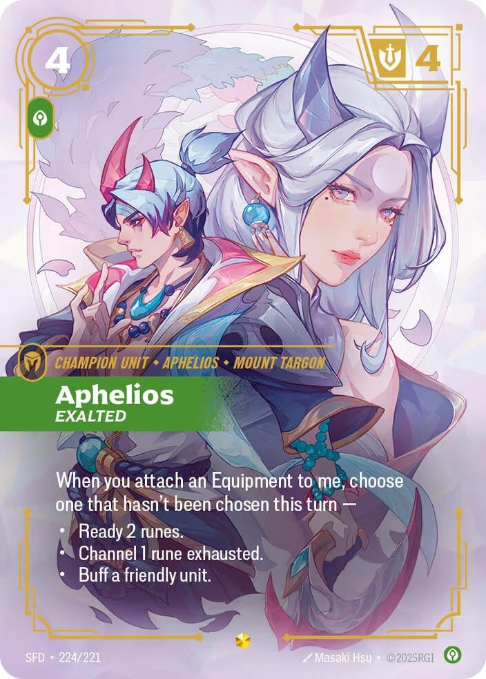 Aphelios, Exalted (Overnumbered) (224/221) (SFD)