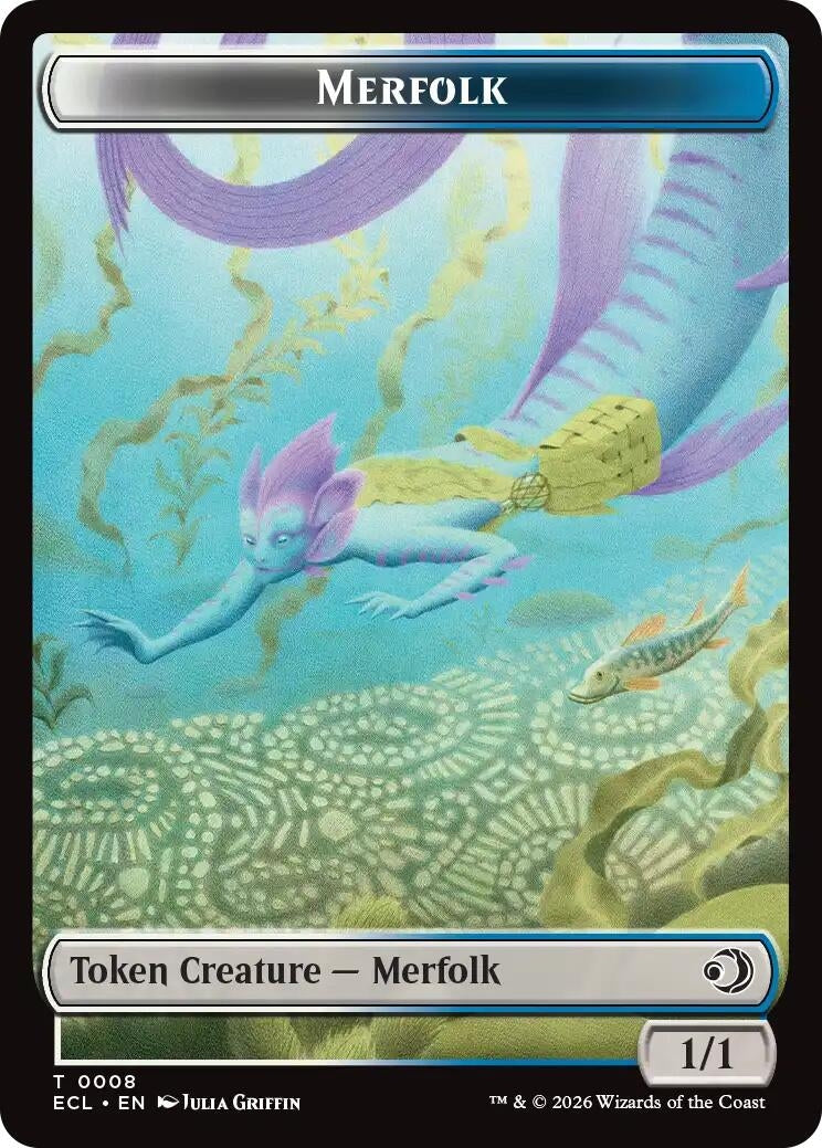 Merfolk // Worm Double-Sided Token (8 // 9) (ECL)