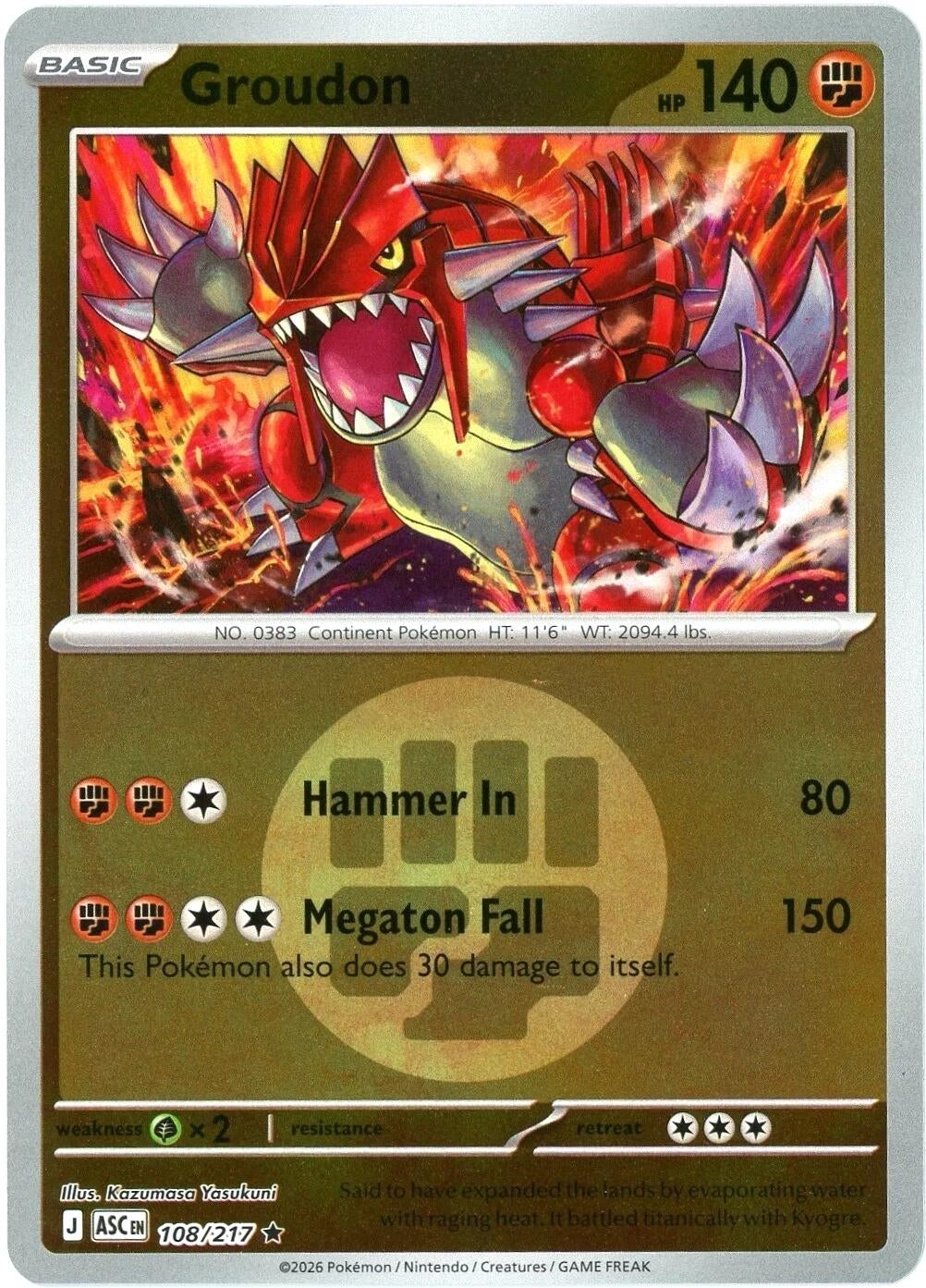Groudon (Energy Symbol Pattern) (108/217) (ASC)