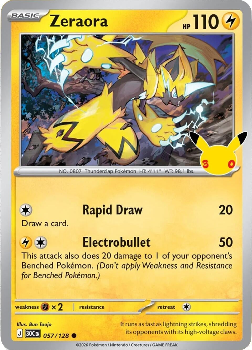 Zeraora (057/128) (30C)