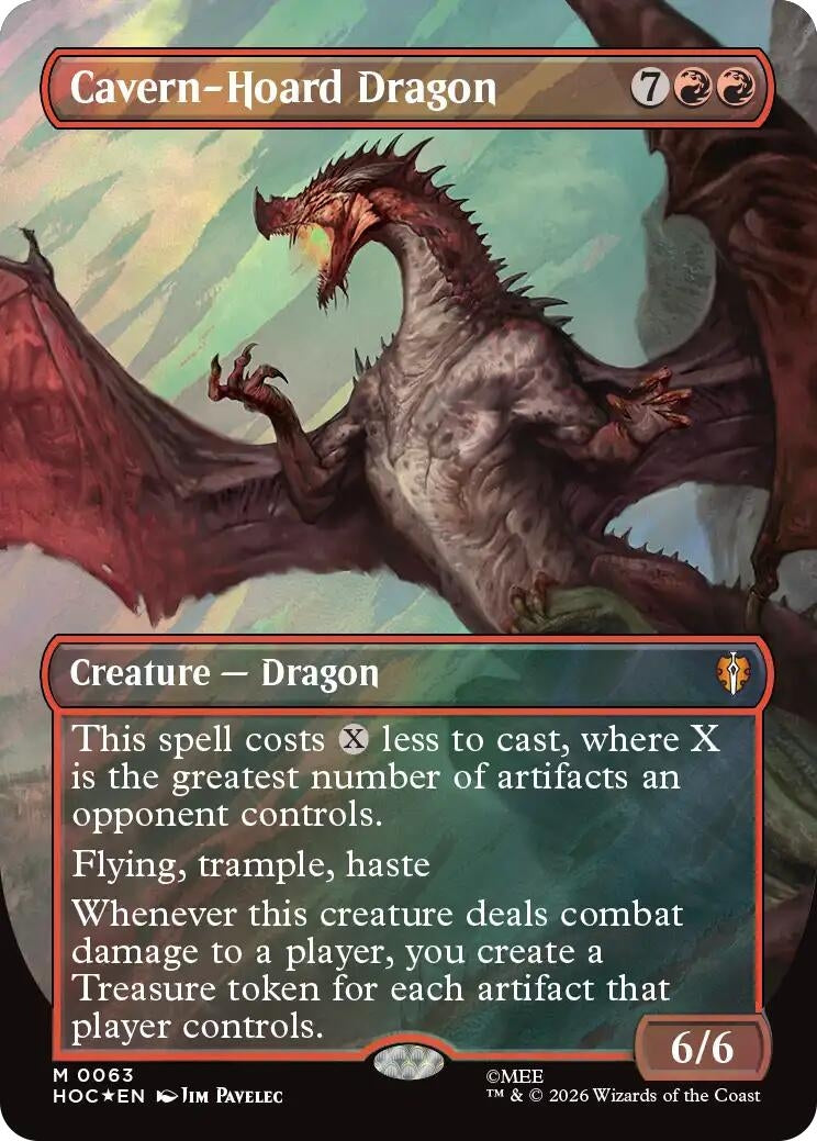 Cavern-Hoard Dragon (Borderless) (Surge Foil) (63) (HOC)
