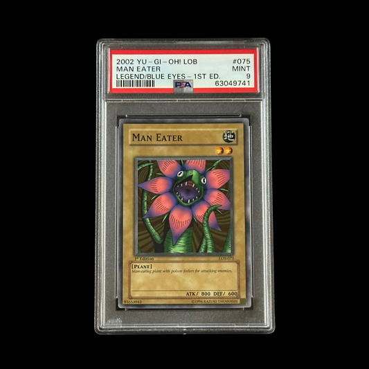 Yu-Gi-Oh! Slab Man Eater 1st Edition LOB-075 PSA 9 Mint 2002