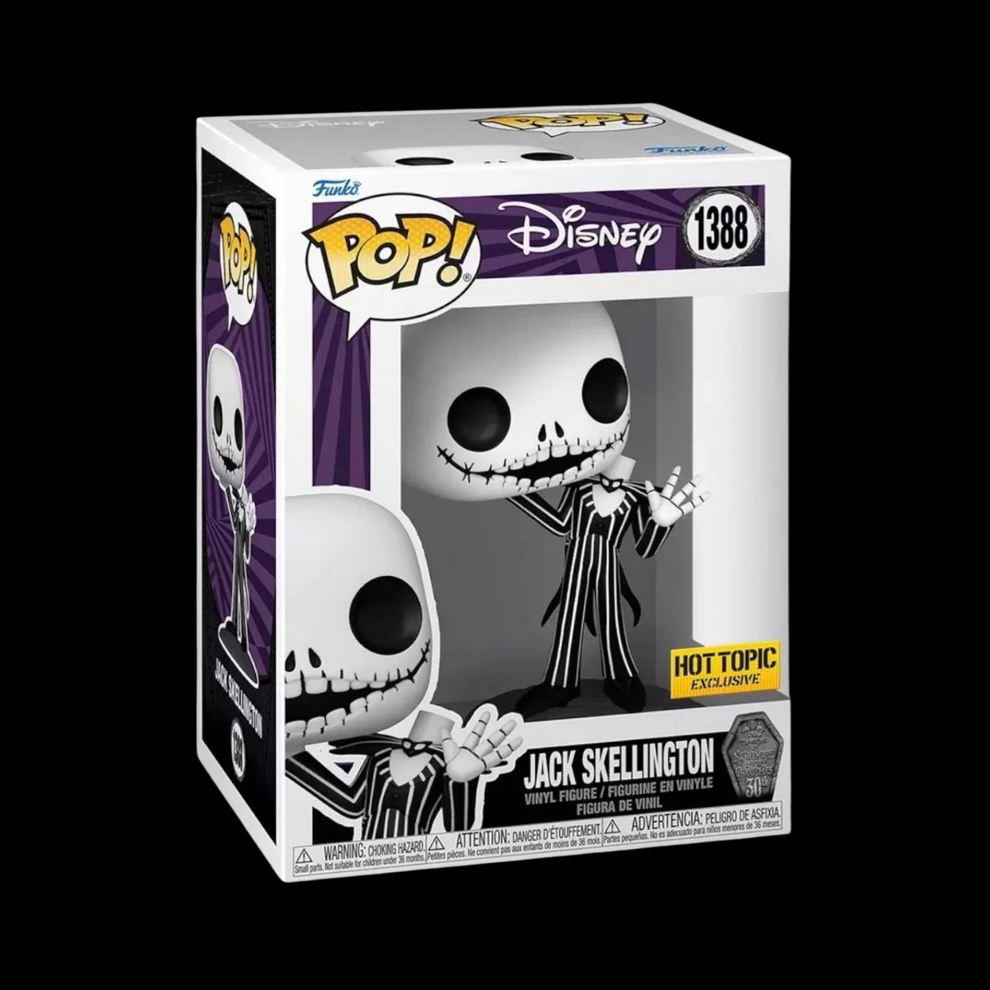 Disney Jack Skellington Funko Pop! Vinyl Figure #1388 + Protector (Hot Topic – 30th anniversary)