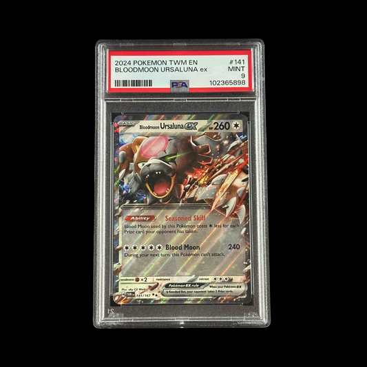Pokemon Slab Bloodmoon Ursaluna EX Twilight Masquerade Holo 141/167 PSA 9 Mint 2024