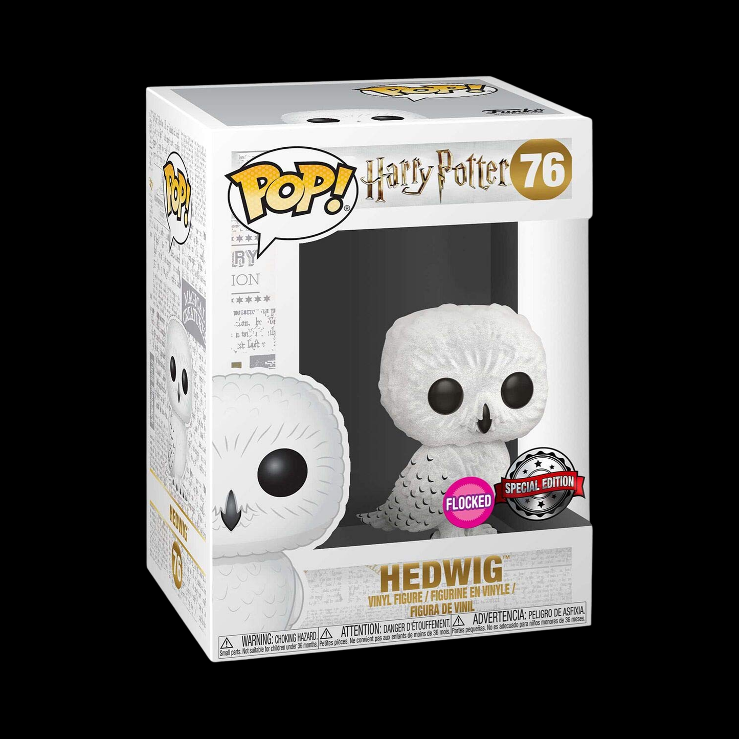 Harry Potter Hedwig Funko Pop! Vinyl Figure #76 + Protector (Flocked – Exclusive EB)