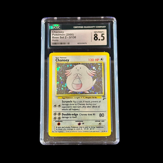 Pokemon Slab Chansey Base Set 2 Holo 3/130 CGC 8.5 NM+ 2000
