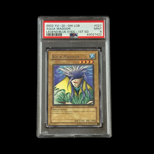 Yu-Gi-Oh! Slab Aqua Madoor 1st Edition LOB-027 PSA 9 Mint 2002