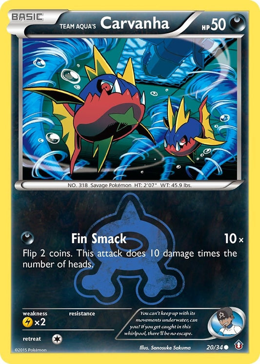 Team Aqua's Carvanha (20/34) (Double Crisis) (DCR)