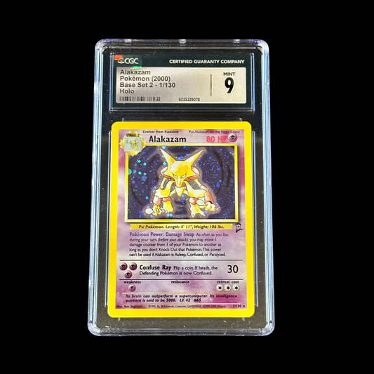 Pokemon Slab Alakazam Base Set 2 Holo 1/130 CGC 9 Mint 2000