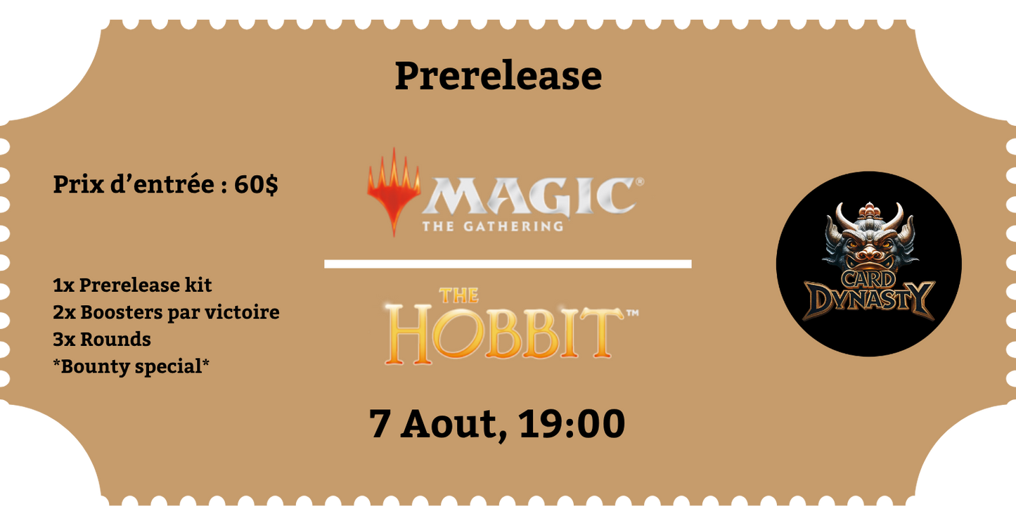 MTG Magic The Gathering The Hobbit Prerelease Ticket - IN PERSON