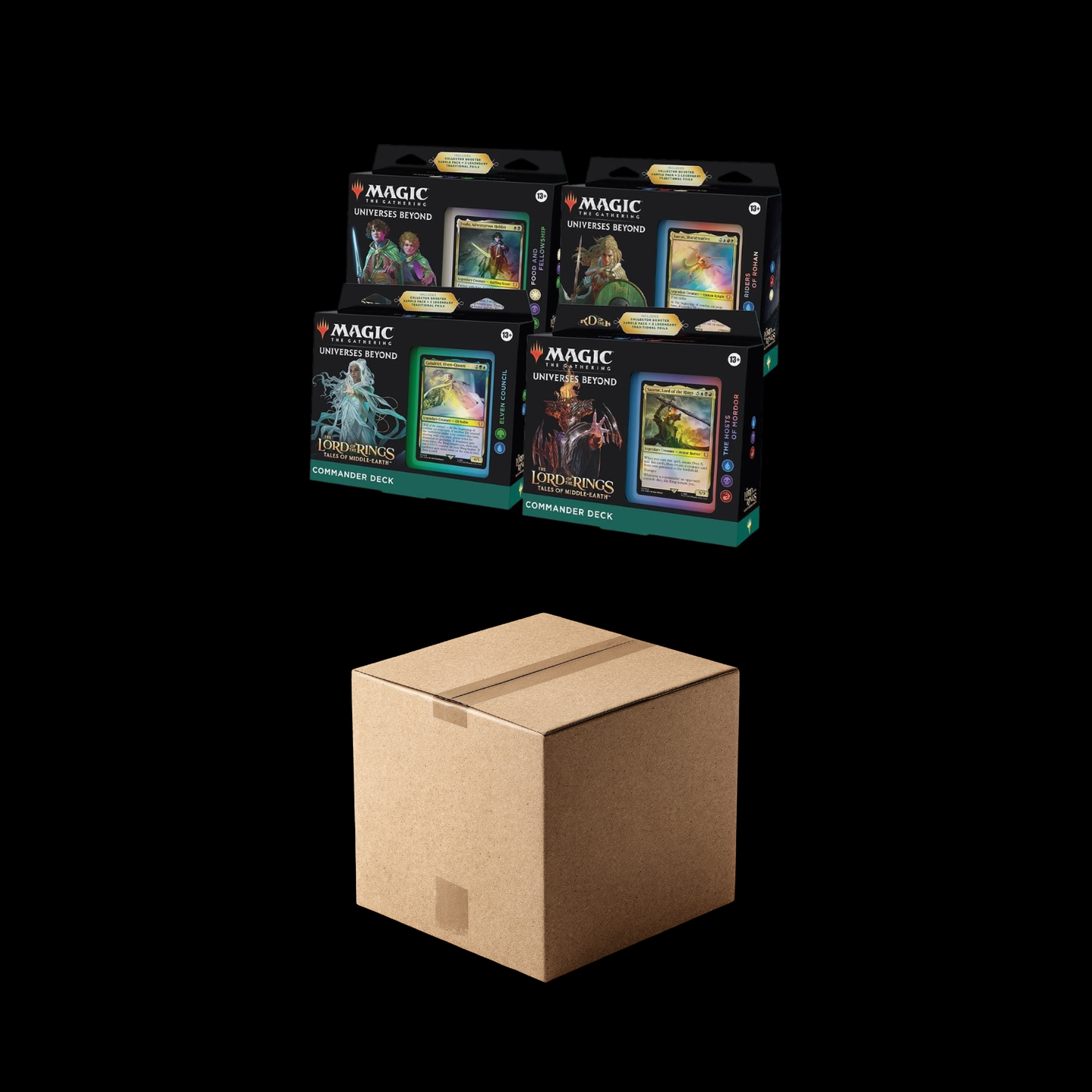 MTG Magic The Gathering The Lord Of The Rings 4x Commander Deck Sealed Case