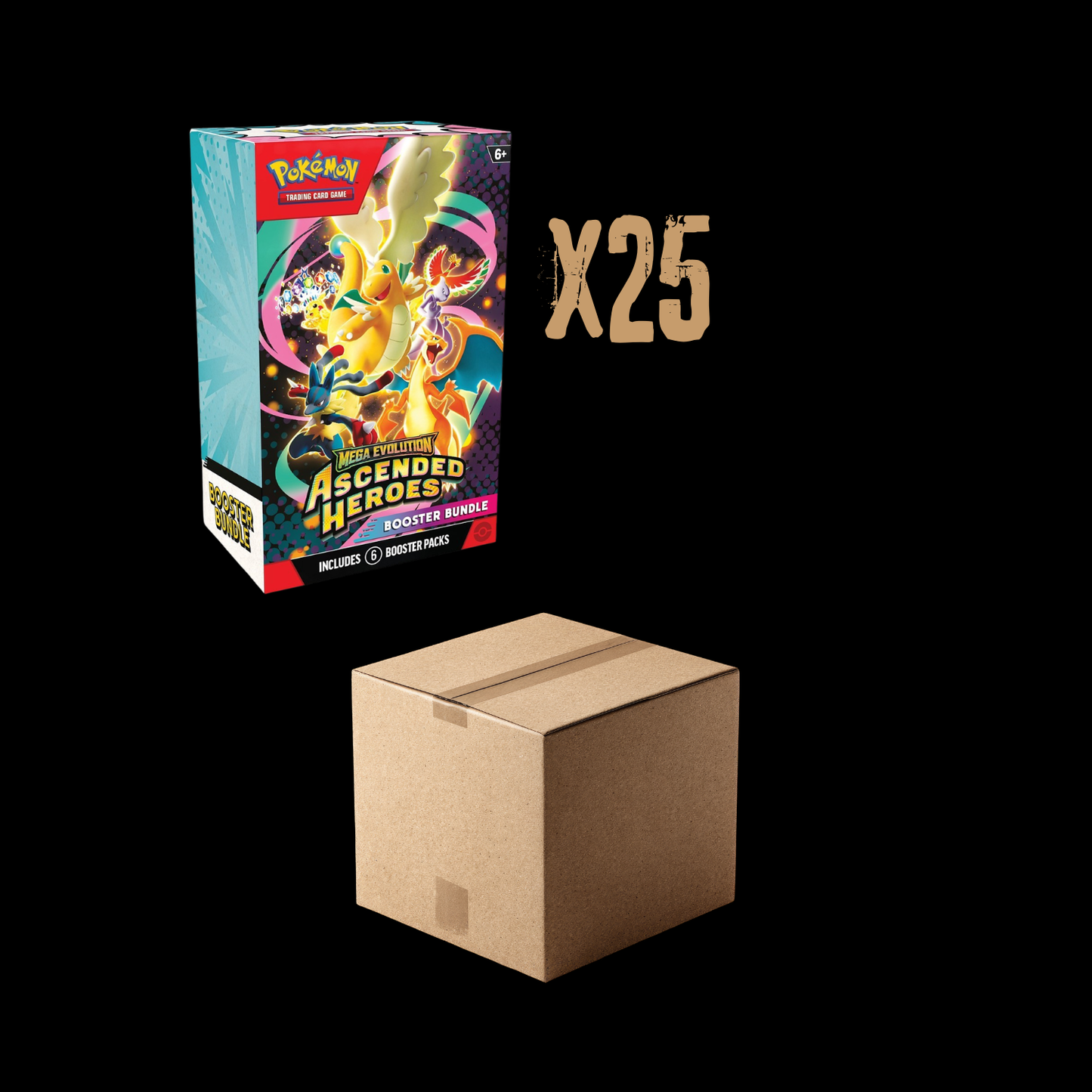 Pokemon Mega Evolution Ascended Heroes x25 Booster Bundle Sealed Case
