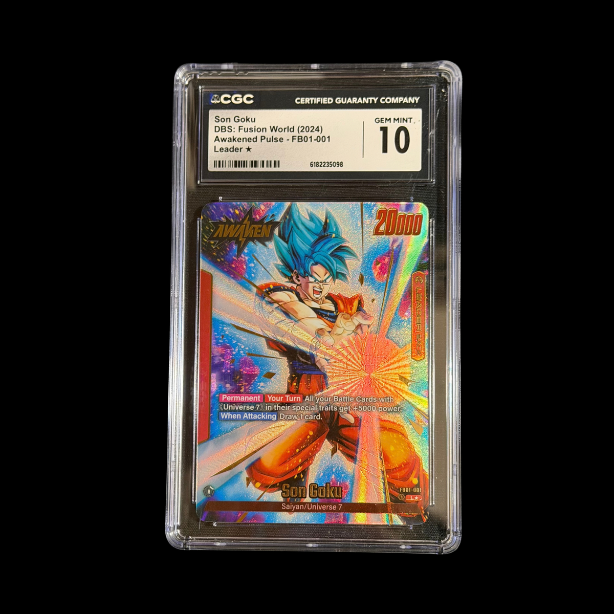 Dragon Ball Super Fusion World Slab Son Goku FB01-001 CGC 10 Gem 2024