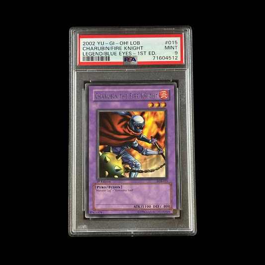 Yu-Gi-Oh! Slab Charubin The Fire Knight 1st Edition LOB-015 PSA 9 Mint 2002