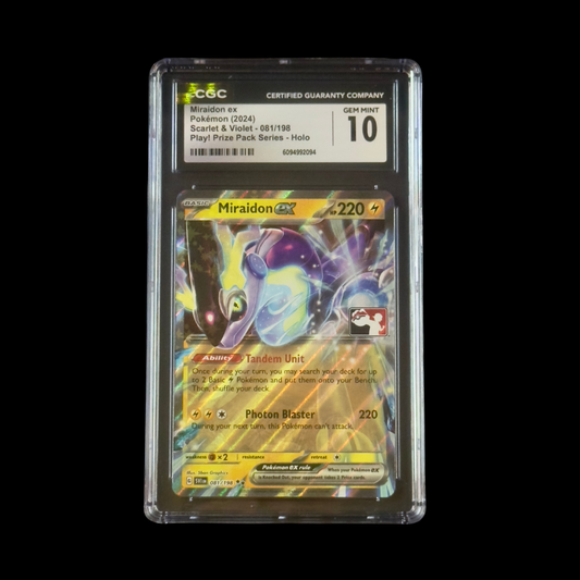 Pokemon Slab Miraidon EX 081 Prize Pack CGC 10 Gem 2024