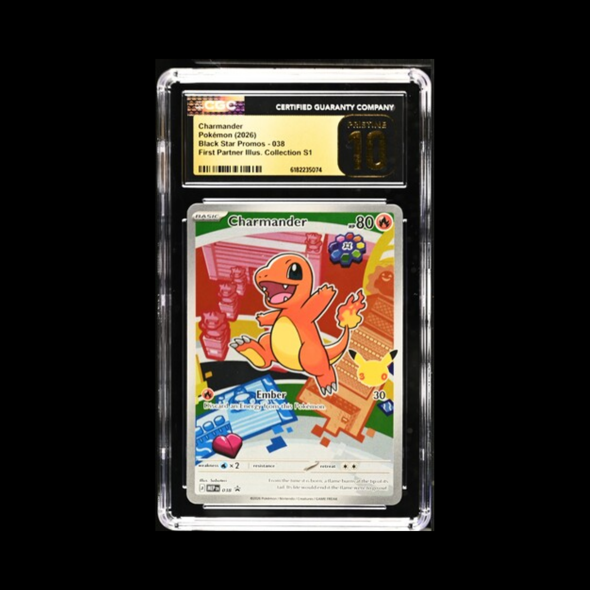 Pokemon Slab Charmander 038 CGC Pristine 10 2026