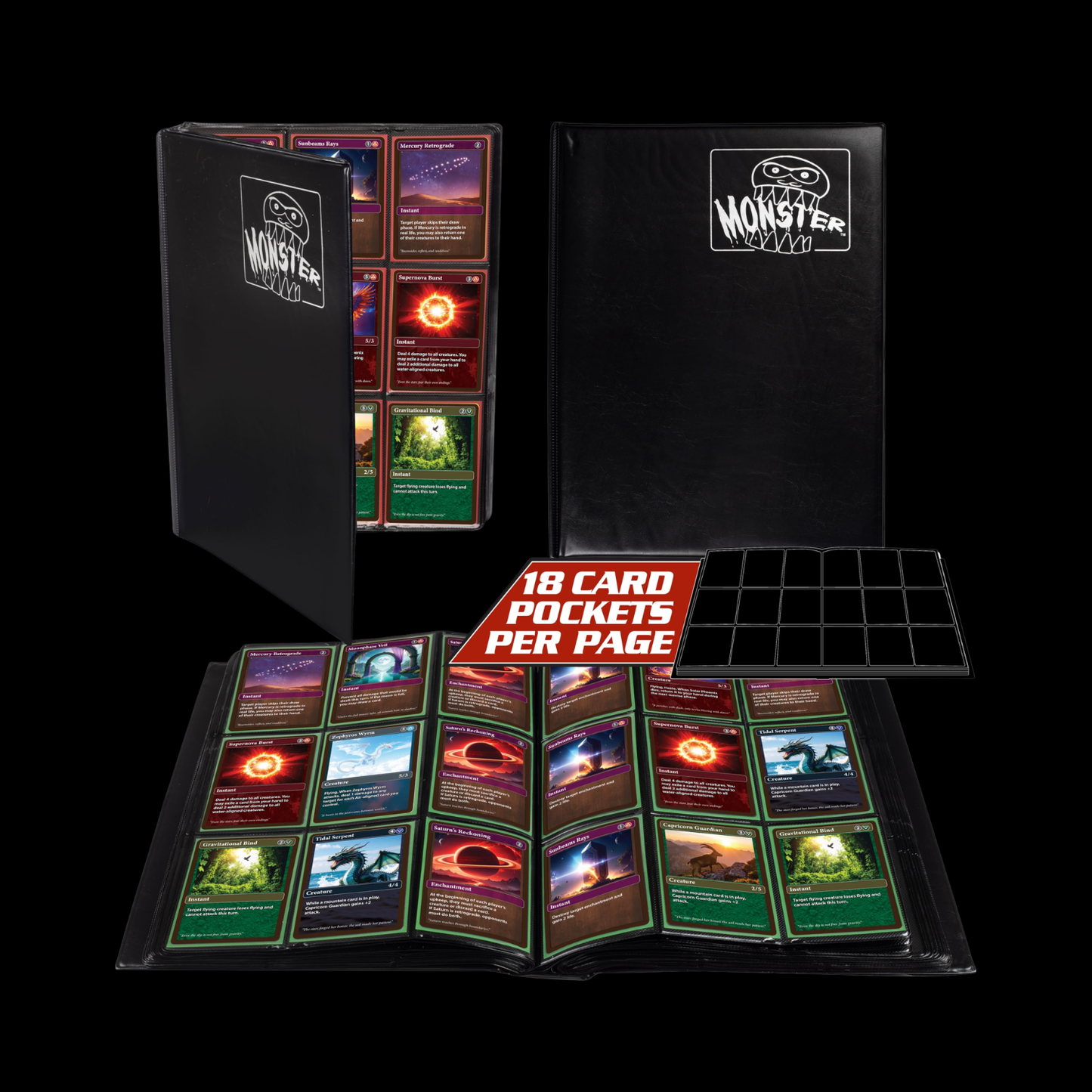 Monster Binder Matte Black 9 Pocket 360x Cards