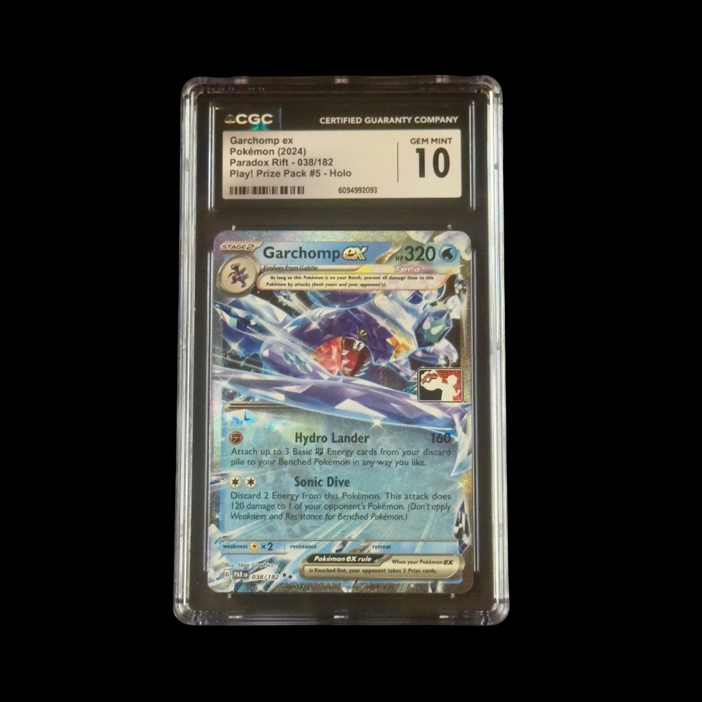Pokemon Slab Garchomp EX 038 Prize Pack CGC 10 Gem 2024