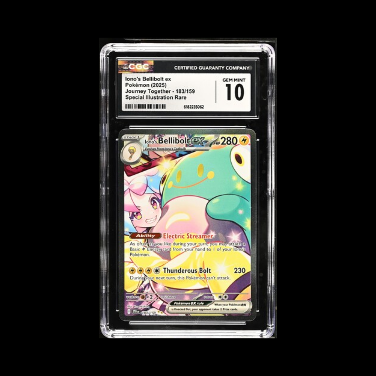 Pokemon Slab Iono's Bellibolt EX 183 CGC 10 Gem 2025