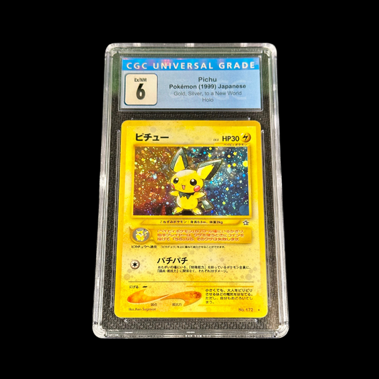 Pokemon JP Slab Pichu Holo Gold, Silver, To A New World CGC 6 EX 1999