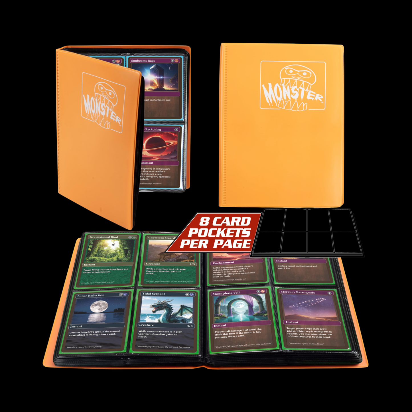Monster Binder Orange Matte 4 Pocket 160x Cards