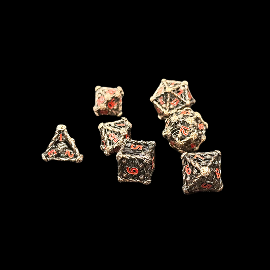 Dungeons And Dragons Metal Dice Set Red Metal