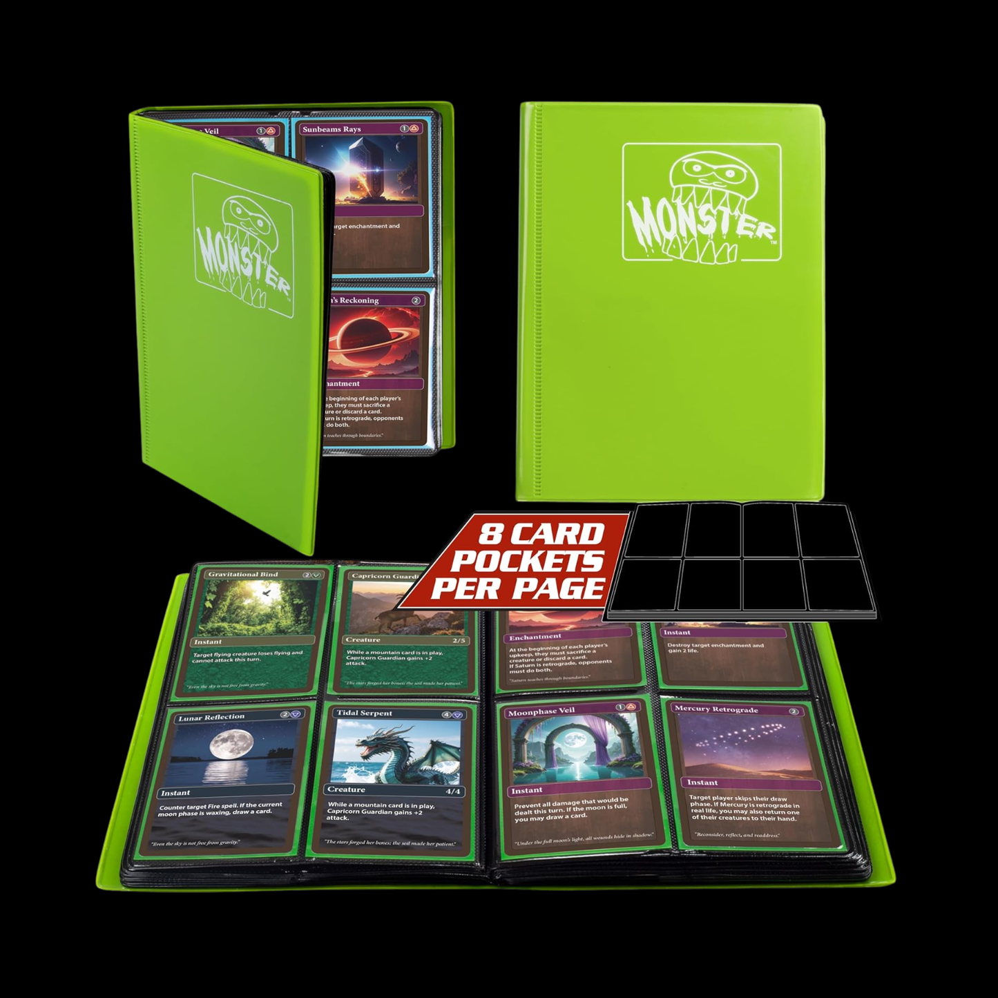 Monster Binder Emerald Green Matte 4 Pocket 160x Cards