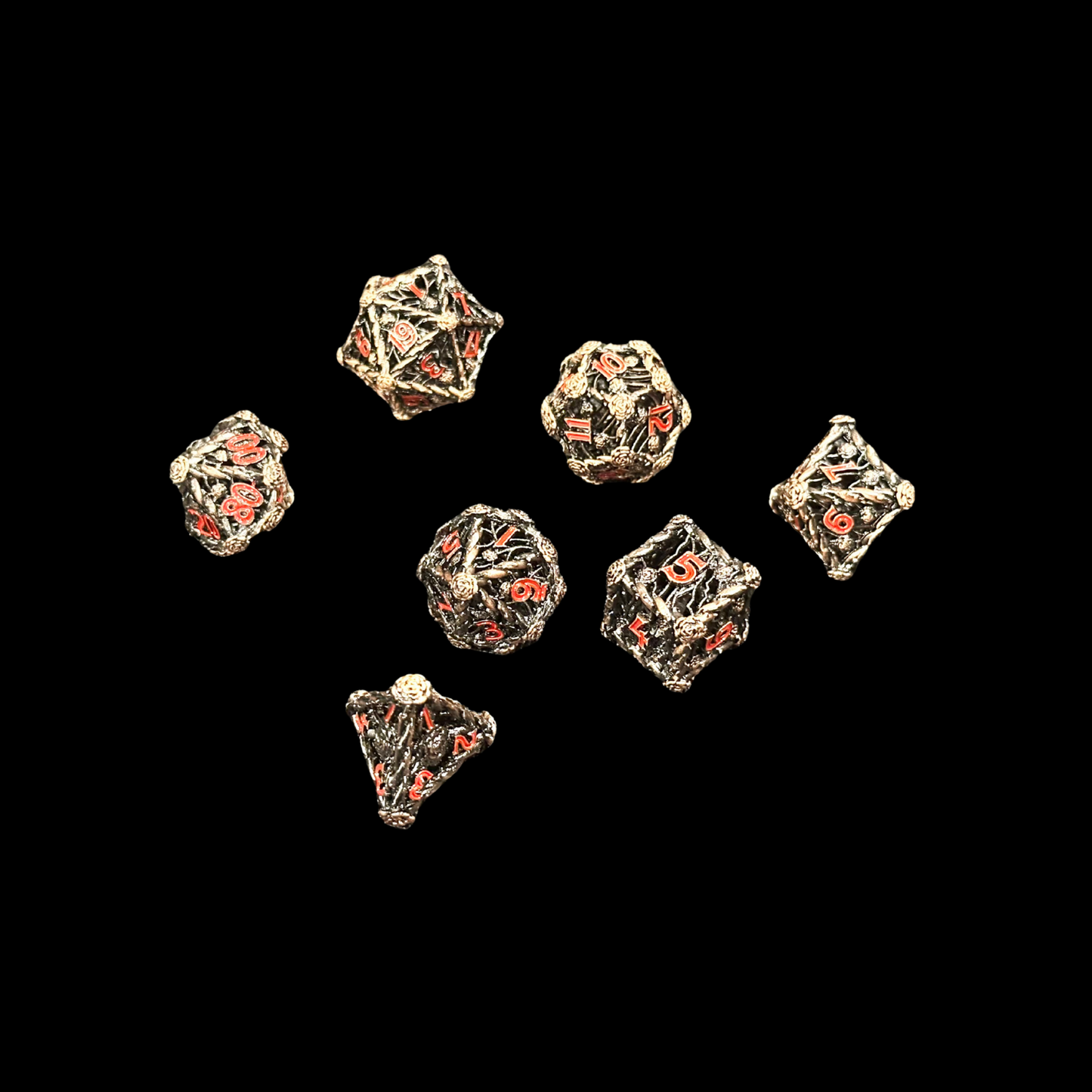 Dungeons And Dragons Metal Dice Set Red Metal