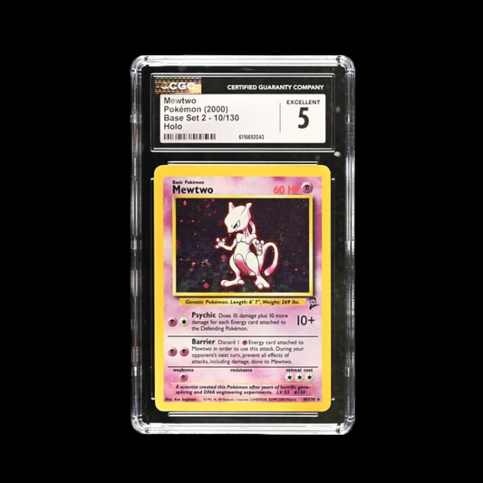 Pokemon Slab Mewtwo 10 Holo Base Set 2 CGC 5 EX 2000