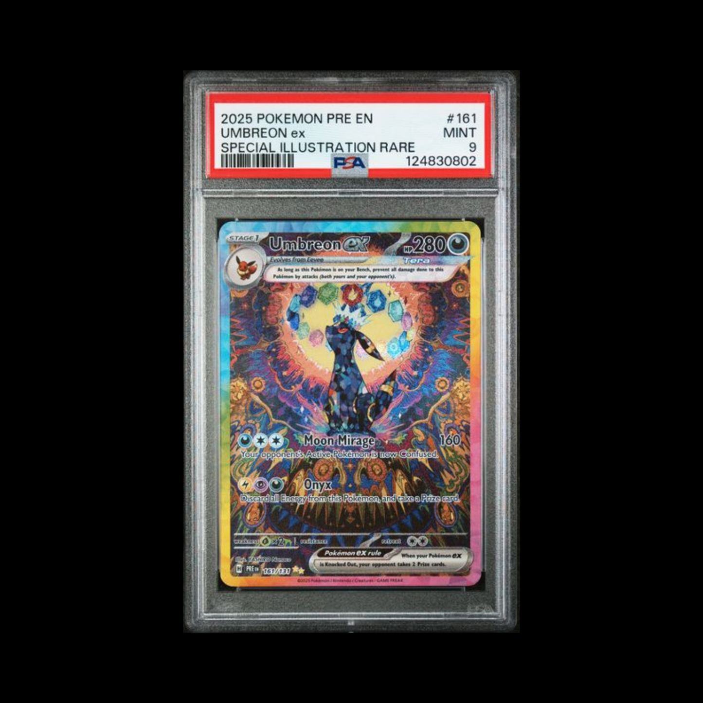 Pokemon Slab Umbreon EX 161 PSA 9 Mint 2025