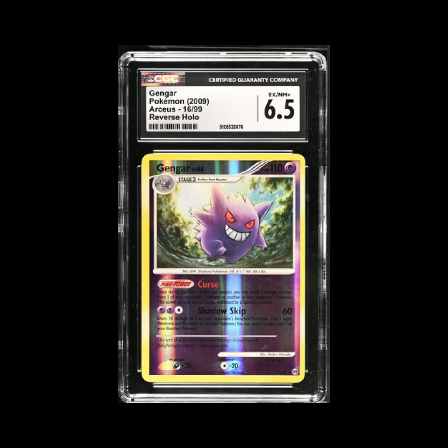 Pokemon Slab Gengar 16 Reverse Holo CGC 6.5 EX-MT 2009