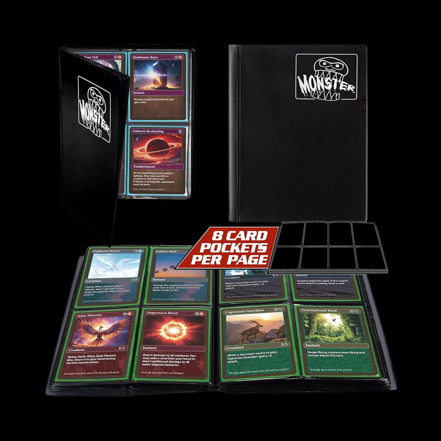 Monster Binder Matte Black 4 Pocket 160x Cards