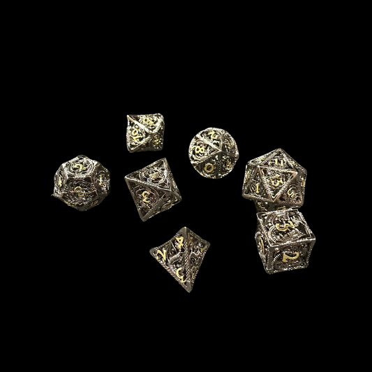 Dungeons And Dragons Metal Dice Set Gold Metal