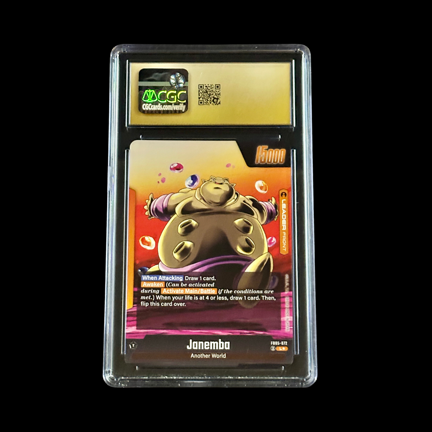 Dragon Ball Super Fusion World Slab Janemba FB05-072 CGC Pristine 10 2025