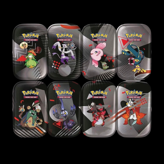 Pokemon Unova Black Bolt & White Flare Tin Display (8 Tins)
