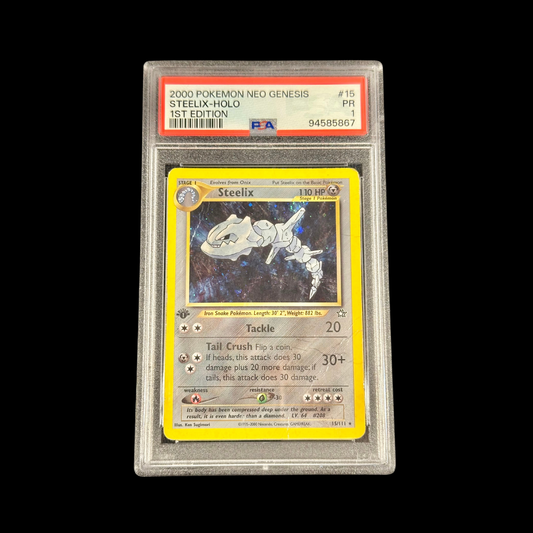 Pokemon Slab Steelix Holo 15 Neo Genesis 1st Edition PSA 1 PR 2000