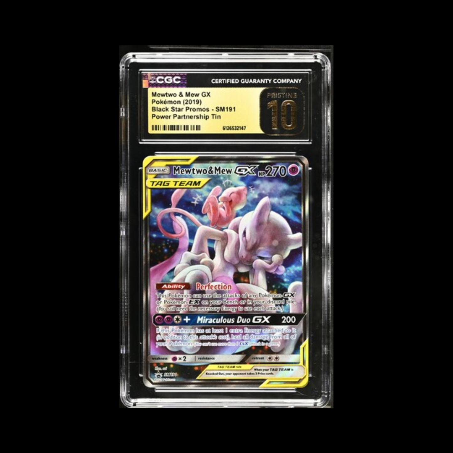 Pokemon Slab Mewtwo & Mew GX SM191 CGC 10 Pristine 2019