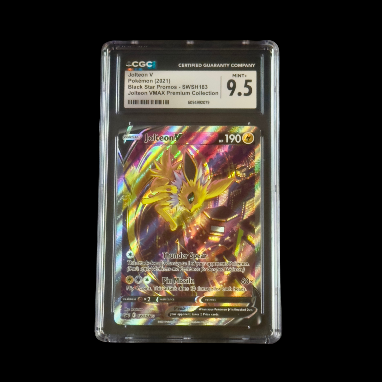 Pokemon Slab Jolteon V SWSH183 CGC 9.5 Mint+ 2021