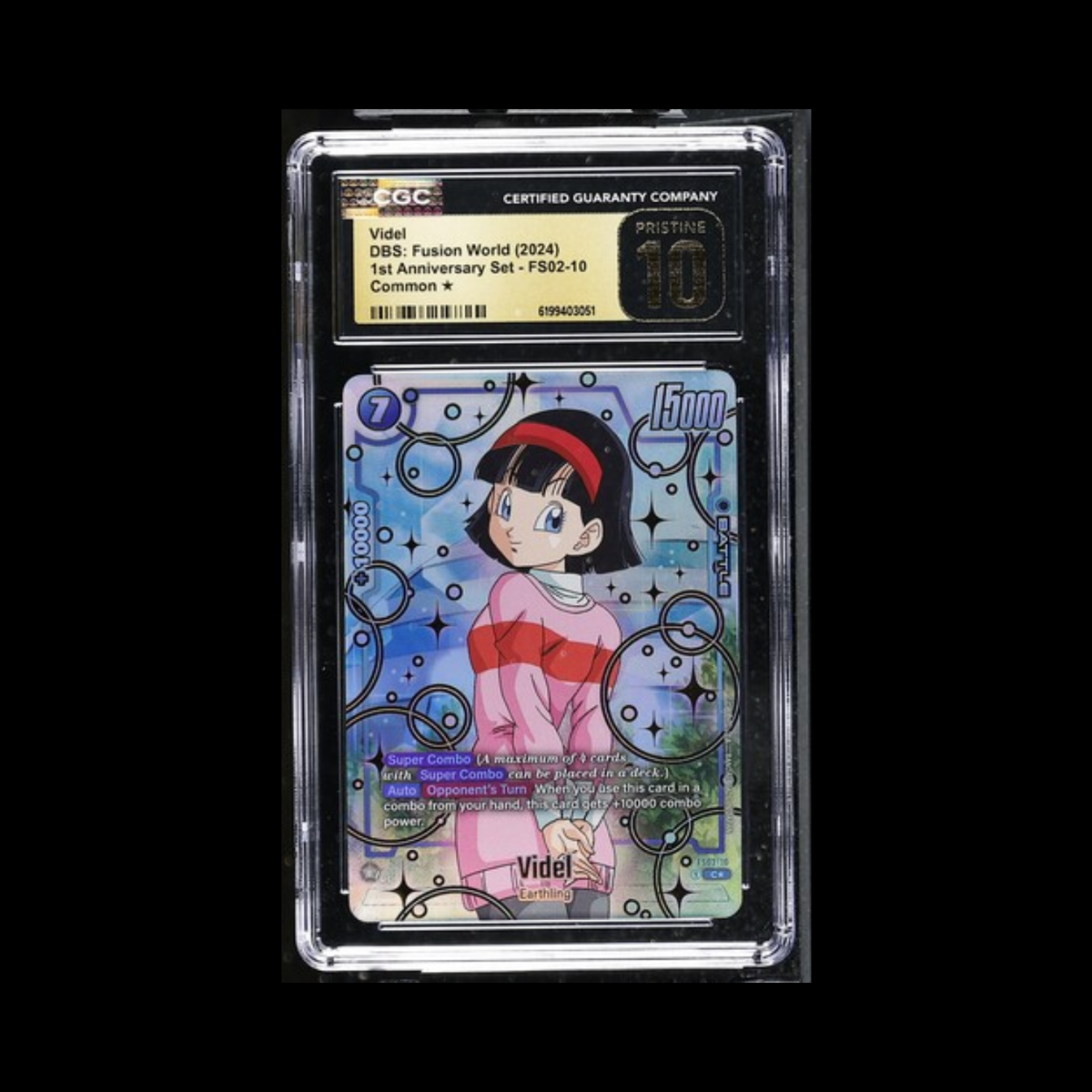 Dragon Ball Super Fusion World Slab Videl FS02-10 CGC Pristine 10 2024