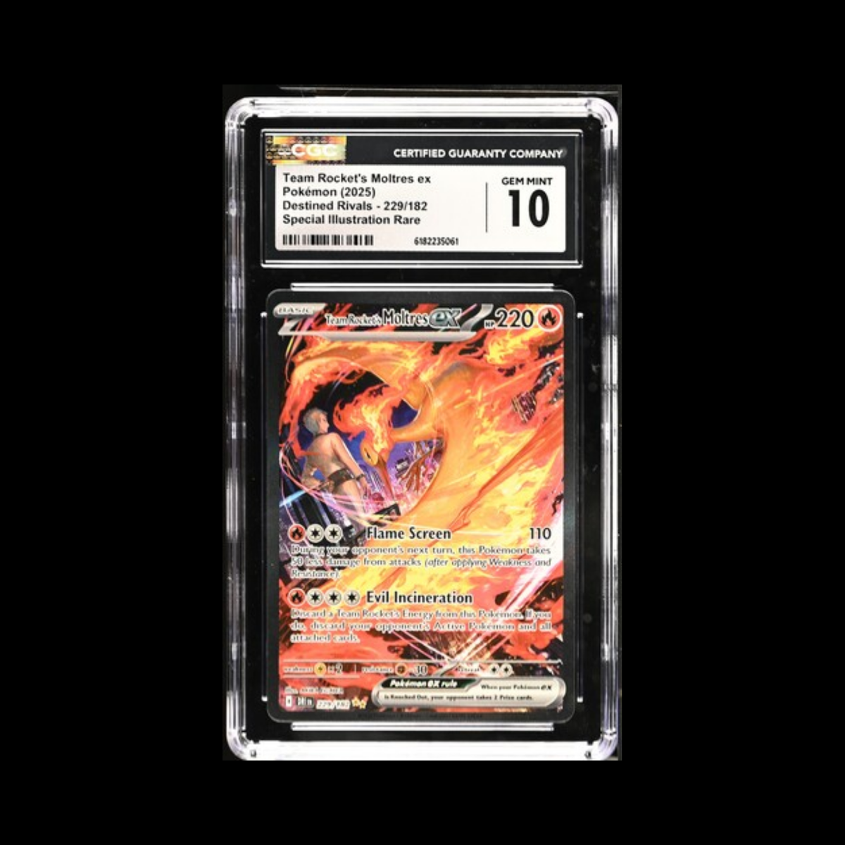 Pokemon Slab Team Rocket's Moltres EX 229 CGC 10 Gem 2025