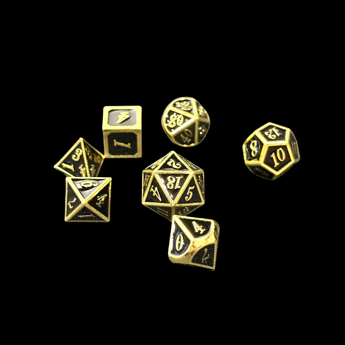 Ensemble de dés en métal Dungeons And Dragons Black Gold