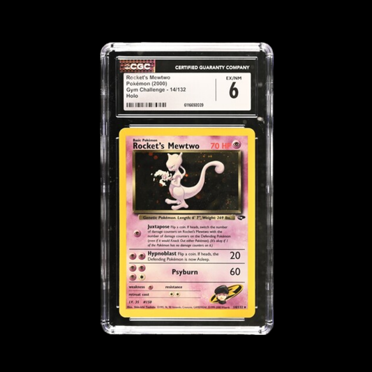 Pokemon Slab Rocket's Mewtwo Holo 14 CGC 6 Ex 2000