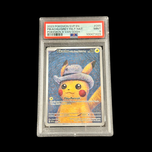 Pokemon Slab Pikachu SVP Grey Felt Hat Van Gogh 14 PSA 9 Mint 2023