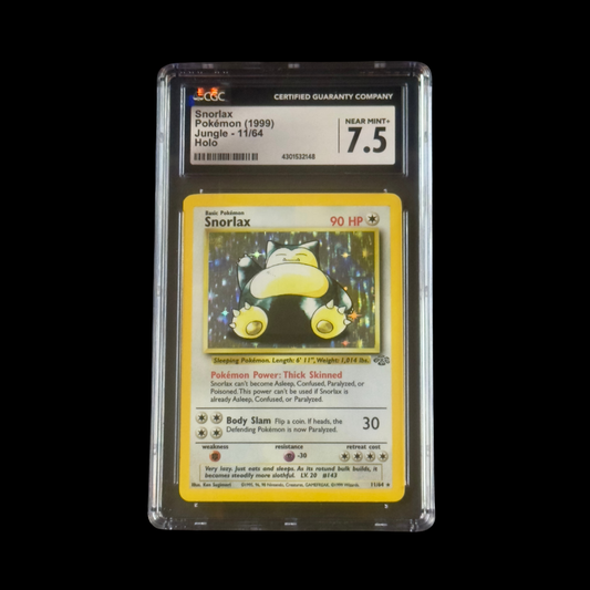 Pokemon Slab Snorlax 11 Holo CGC 7.5 NM+ 1999