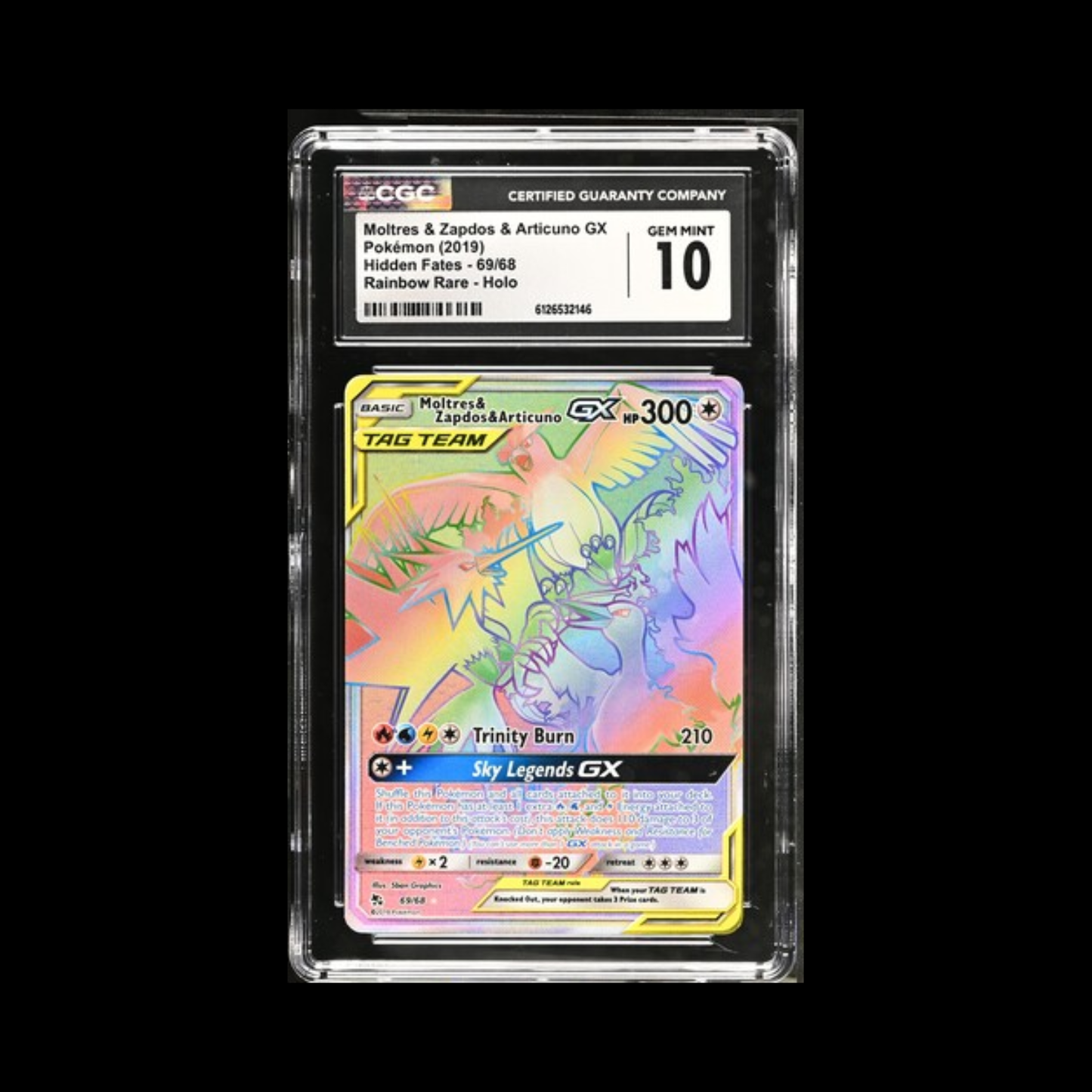 Pokemon Slab Moltres & Zapdos & Articuno GX 69 CGC 10 Gem 2019