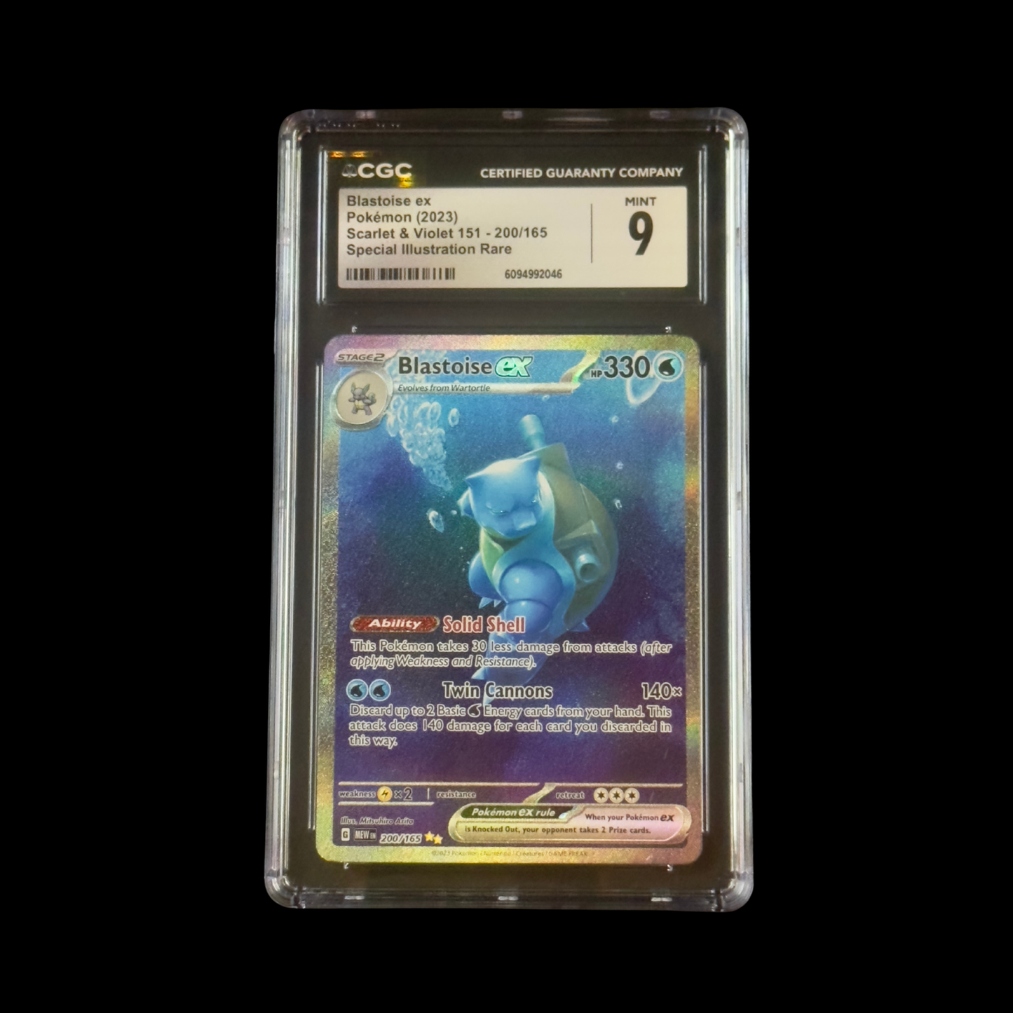 Pokemon Slab Blastoise EX 200 CGC 9 Mint 2023