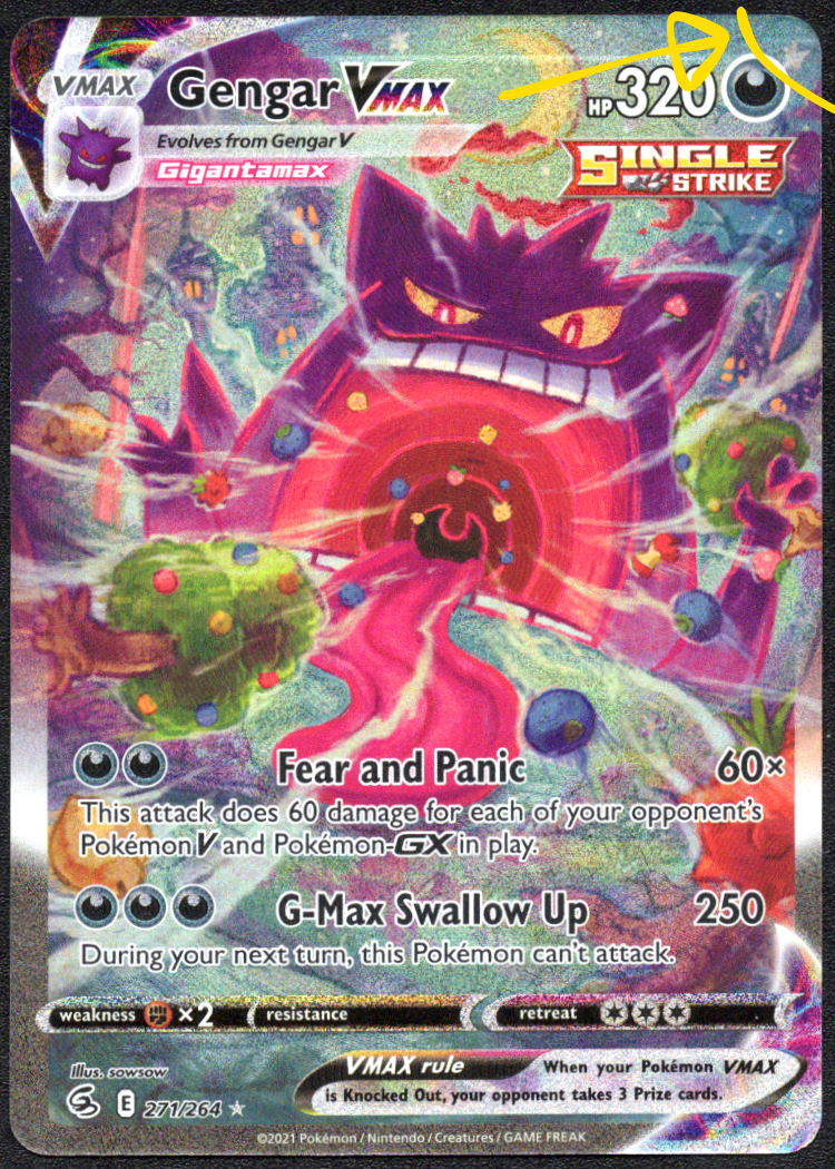 Gengar VMAX LIGHT DMG (Alternate Art Secret) (271/264) (SWSH08)