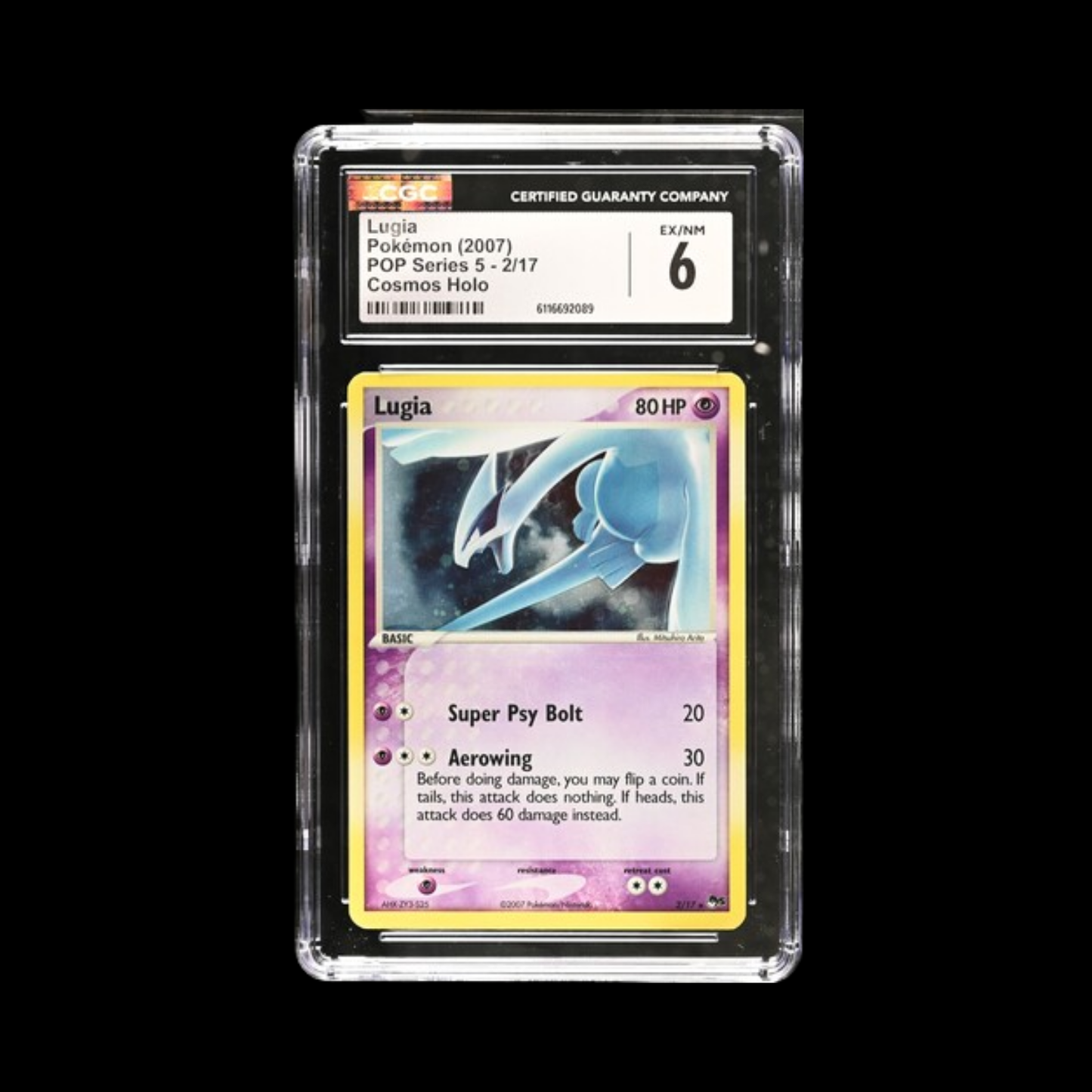 Pokemon Slab Lugia Pop Series 5 Cosmos Holo 2 CGC 6 Ex 2007
