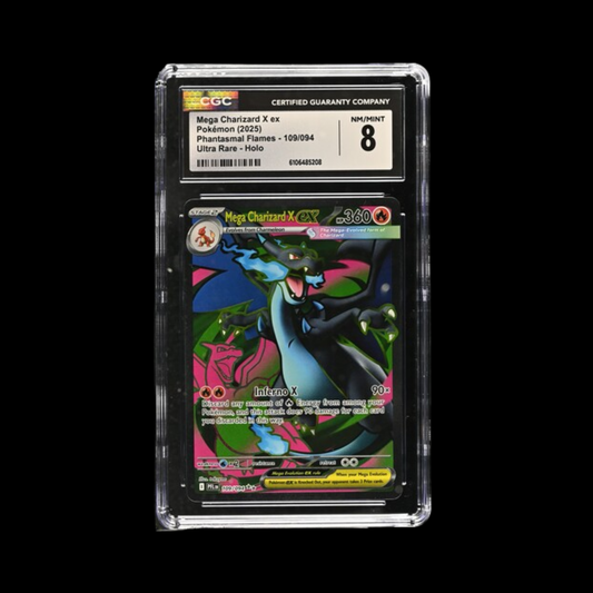Pokemon Slab Mega Charizard X EX 109 CGC 8 NM 2025